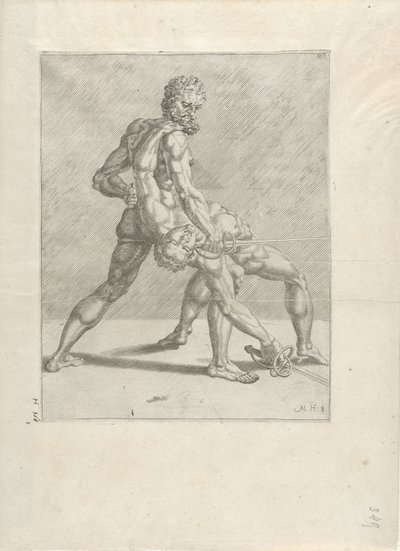 Két kardforgató Kardforgatók (sorozat címe) alkotó: Cornelis Bos (possibly)