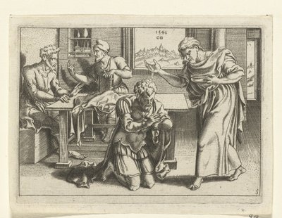 Ananiás megkereszteli Pált Pál élete (sorozat címe) alkotó: Cornelis Bos