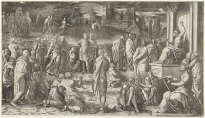Krisztus prédikál az embereknek alkotó: Cornelis Bos