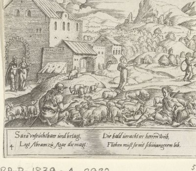 Sara megtagadja a várandós Hágart Ábrahám élete (sorozat címe) alkotó: Cornelis Bos