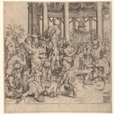 Bacchus diadala, jobb tányér alkotó: Cornelis Bos