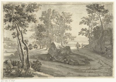 Erdős táj droverrel alkotó: Cornelis Brouwer
