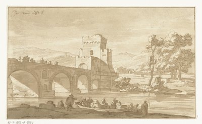 Ponte Molle Róma közelében alkotó: Cornelis Brouwer