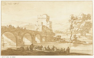 Ponte Molle Róma közelében alkotó: Cornelis Brouwer