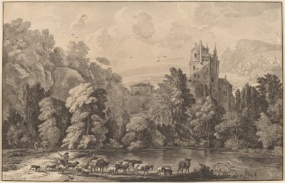 Völgy egy elöregedett kastéllyal, 1784, megjelent 1786. alkotó: Cornelis Brouwer