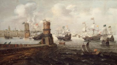 Damiette elfoglalása, 5. keresztes hadjárat, 1219 / Gem., V. Wieringen alkotó: Cornelis Claesz  van Wieringen