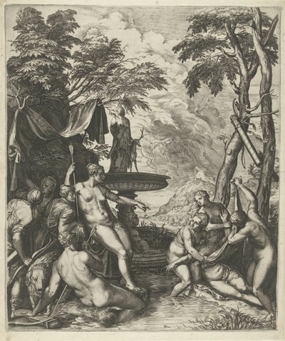 Diana felfedezi Callisto terhességét alkotó: Cornelis Cort