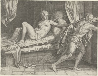 József és Potifár felesége alkotó: Cornelis Cort