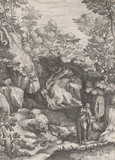 Bűnbánó Mária Magdolna a vadonban, 1573. alkotó: Cornelis Cort