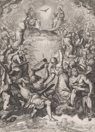 A Szentháromság-imádás, 1566. alkotó: Cornelis Cort