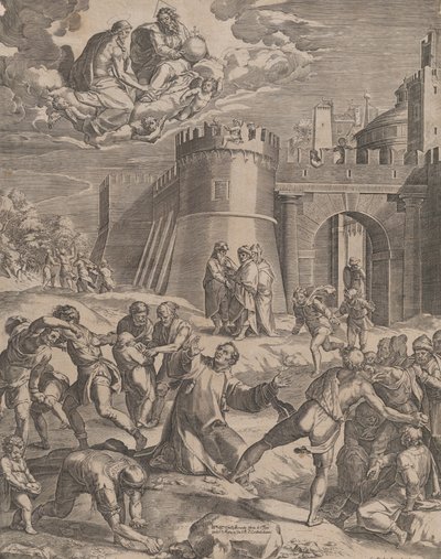 Szent István vértanúsága, 1576. alkotó: Cornelis Cort