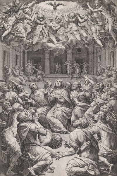 Pünkösd, 1574. alkotó: Cornelis Cort