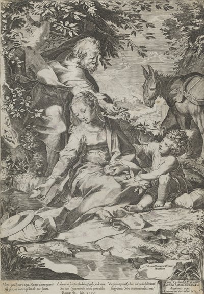 A pihenés Egyiptomból való visszatéréskor, 1575. alkotó: Cornelis Cort