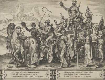 A gazdagság diadala, Az emberi ügyek viszontagságainak ciklusa, 2. lemez, 1564. alkotó: Cornelis Cort