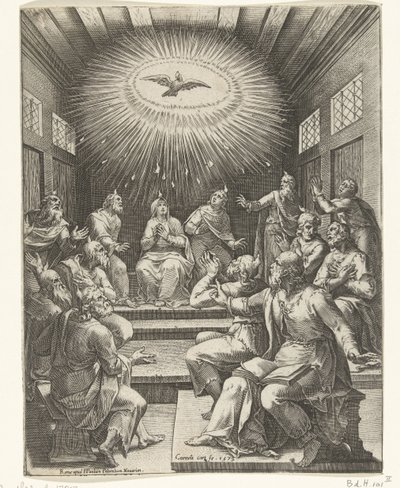 A Szentlélek kiáradása alkotó: Cornelis Cort