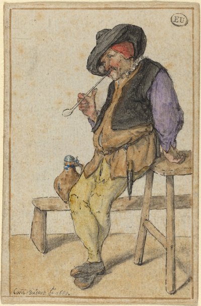 Paraszt Dohányzás alkotó: Cornelis Dusart