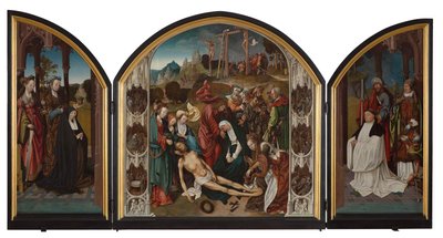 Triptichon a Krisztus siratásával alkotó: Cornelis Engebrechtsz.