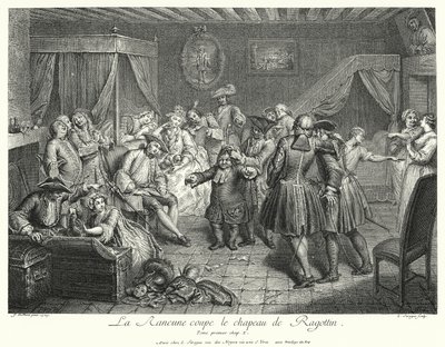 La Rancune levágja Ragotin kalapját (metszet) alkotó: Cornelis Engelbrechtsen