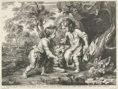 Keresztelő János és Krisztus mint gyermekek alkotó: Cornelis Galle (I) (possibly)