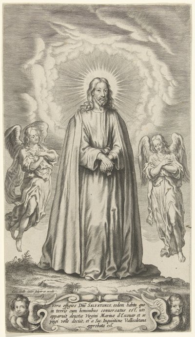 Krisztus két angyallal alkotó: Cornelis Galle (II)