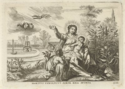 Maria a Hortus Conclususban találkozott Kind en Johannes de Doperrel alkotó: Cornelis Galle (II)