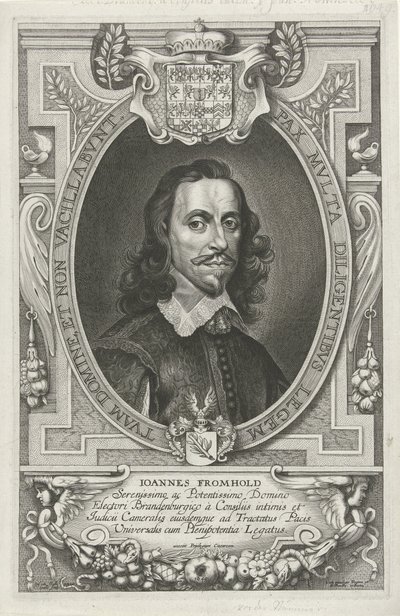 Portré van Johann Fromhold A keresztény név leghíresebb nagykövetei a világ megnyugtatásáért, a kolostor és az Osnabruga (...) (sorozat címe) alkotó: Cornelis Galle (II)