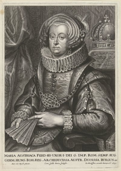 Ausztriai Mária Anna portréja, III. Ferdinánd császár felesége alkotó: Cornelis Galle (II)