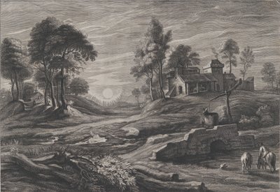 Táj húzó-kúttal, 1638-60. alkotó: Cornelis Galle I