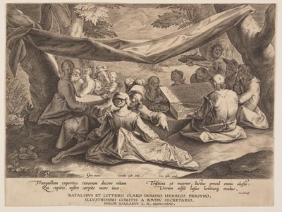 Zenei buli a szabadban alkotó: Cornelis Galle I