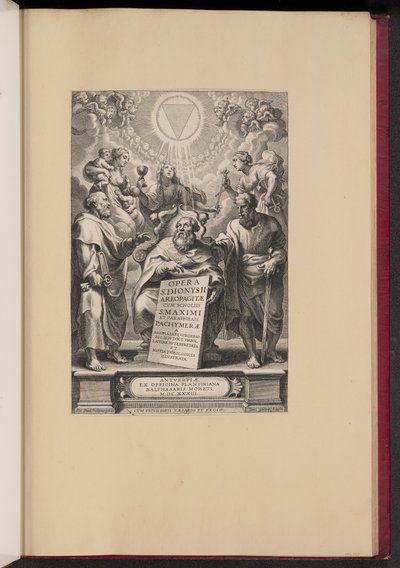 Címlap Balthasar Cordier "Szent Dionüsziosz, az Areopagita műveihez, én" alkotó: Cornelis Galle I after Sir Peter Paul Rubens