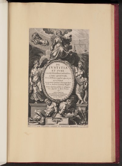 Címlap: Leonard Lessius, De Ivstitia et Ivre alkotó: Cornelis Galle I after Sir Peter Paul Rubens
