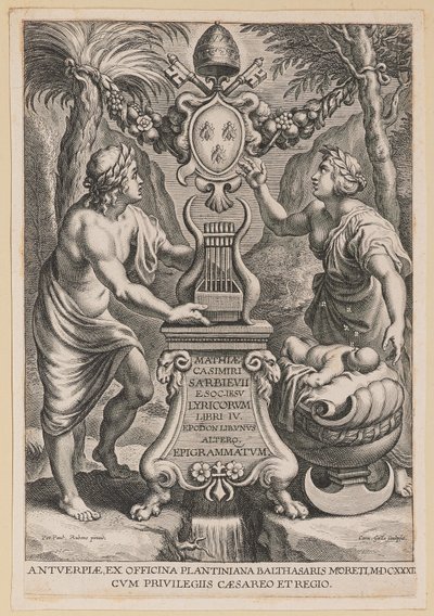 Címlap M.C. Sarbievsky, Lyricum Book IV alkotó: Cornelis Galle I after Sir Peter Paul Rubens