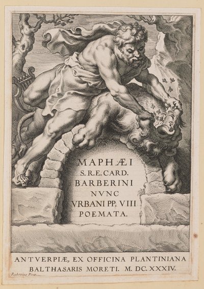 Címlap: Maffeo Barbár, Versek alkotó: Cornelis Galle I after Sir Peter Paul Rubens