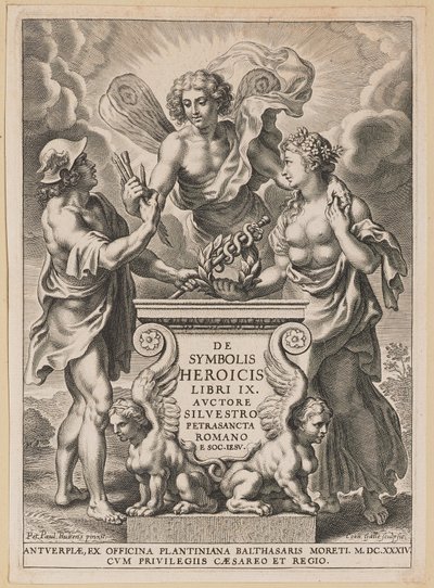 Címlap: Silvester Pietrasanta, A hősi szimbólumokról alkotó: Cornelis Galle I after Sir Peter Paul Rubens
