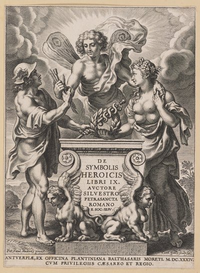 Címlap: Silvester Pietrasanta, A hősi szimbólumokról alkotó: Cornelis Galle I after Sir Peter Paul Rubens