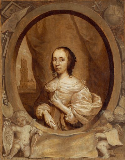 Anna Maria van Schurman, 1657. alkotó: Cornelis Janssens van Ceulen