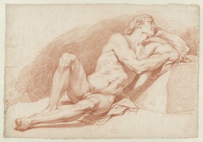 Ülő, támogató férfi akt alkotó: Cornelis Joseph d