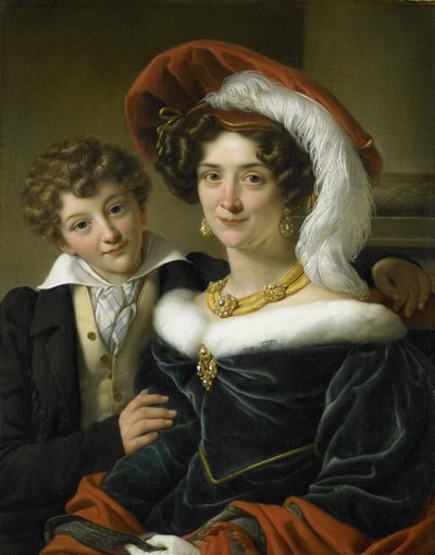 Rudolphina Wilhelmina Elizabeth de Sturler (1798-1873), Johannes van den Bosch gróf második felesége fiukkal, Richard Leeuwenharttal alkotó: Cornelis Kruseman (attributed to workshop of)