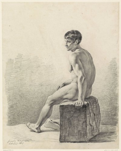 Ülő férfiakt alkotó: Cornelis Kruseman