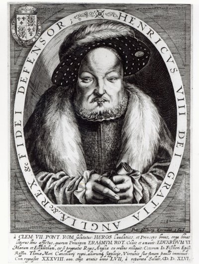 VIII. Henrik portréja, Peter Isselburg metszete, 1646 alkotó: Cornelis Massys