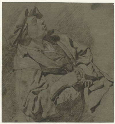 Svájcisapkás fiú, hátradőlve alkotó: Cornelis Pietersz. Bega