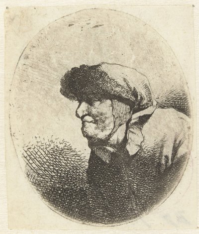 Egy idős nő mellképe, profilban alkotó: Cornelis Pietersz. Bega