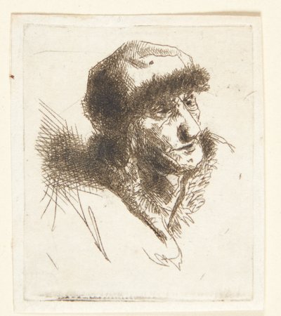 Öreg nő prémes sapkával alkotó: Cornelis Pietersz Bega