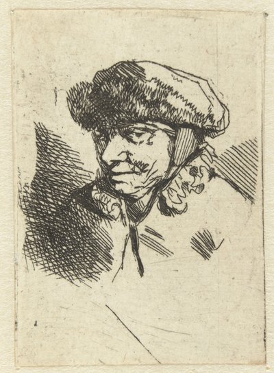 Öreg nő prémes sapkával alkotó: Cornelis Pietersz. Bega