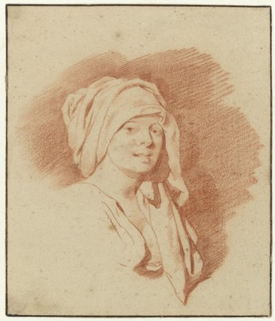 Tanulmány egy nőről, mellhossz, fejdísz, jobbra néz alkotó: Cornelis Pietersz. Bega