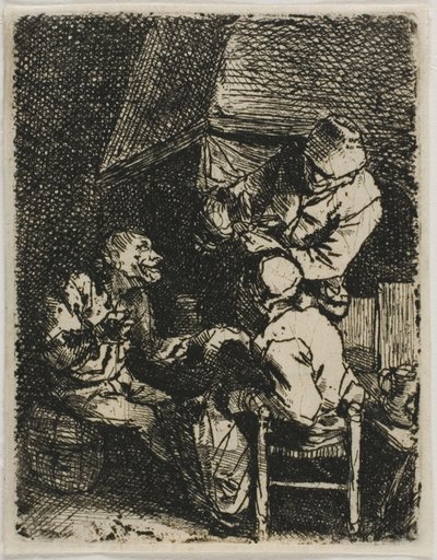 Három paraszt a kandalló mellett alkotó: Cornelis Pietersz. Bega