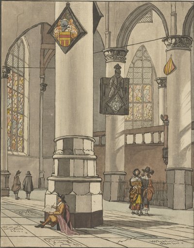 Kerkinterieur alkotó: Cornelis Ploos van Amstel (signed by artist)