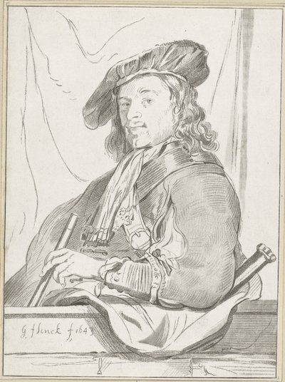 Férfi mellvéden alkotó: Cornelis Ploos van Amstel (signed by artist)