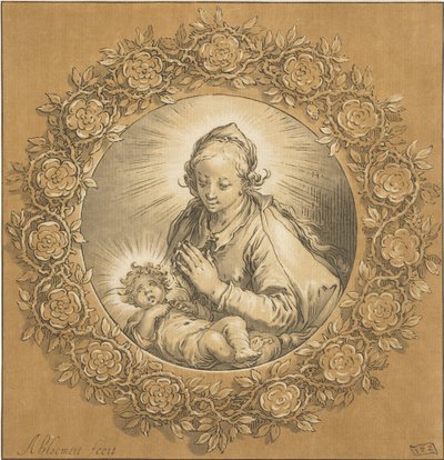 Mária gyermek Krisztussal Szűz Mária és a gyermek Jézus alkotó: Cornelis Ploos van Amstel (signed by artist)