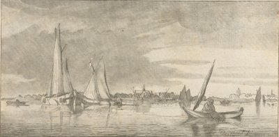 folyóranéző kilátás alkotó: Cornelis Ploos van Amstel (signed by artist)